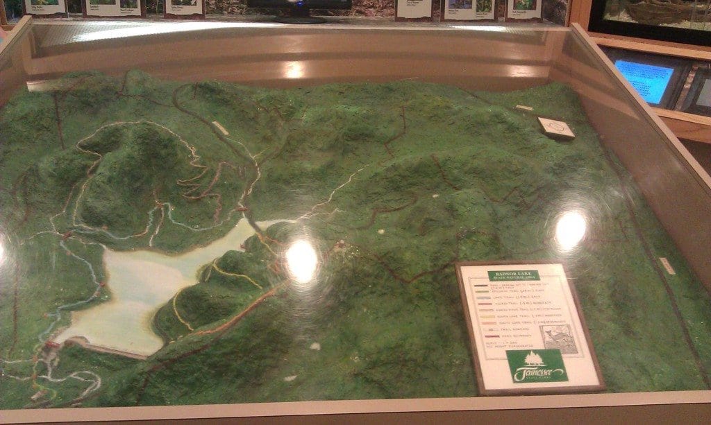 Radnor Lake - overview map display at the Visitor's Center