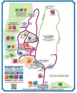 Map of Kentucky Down Under