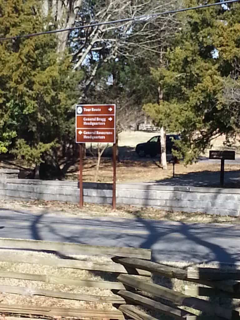 Stones River Battlefield tour signs