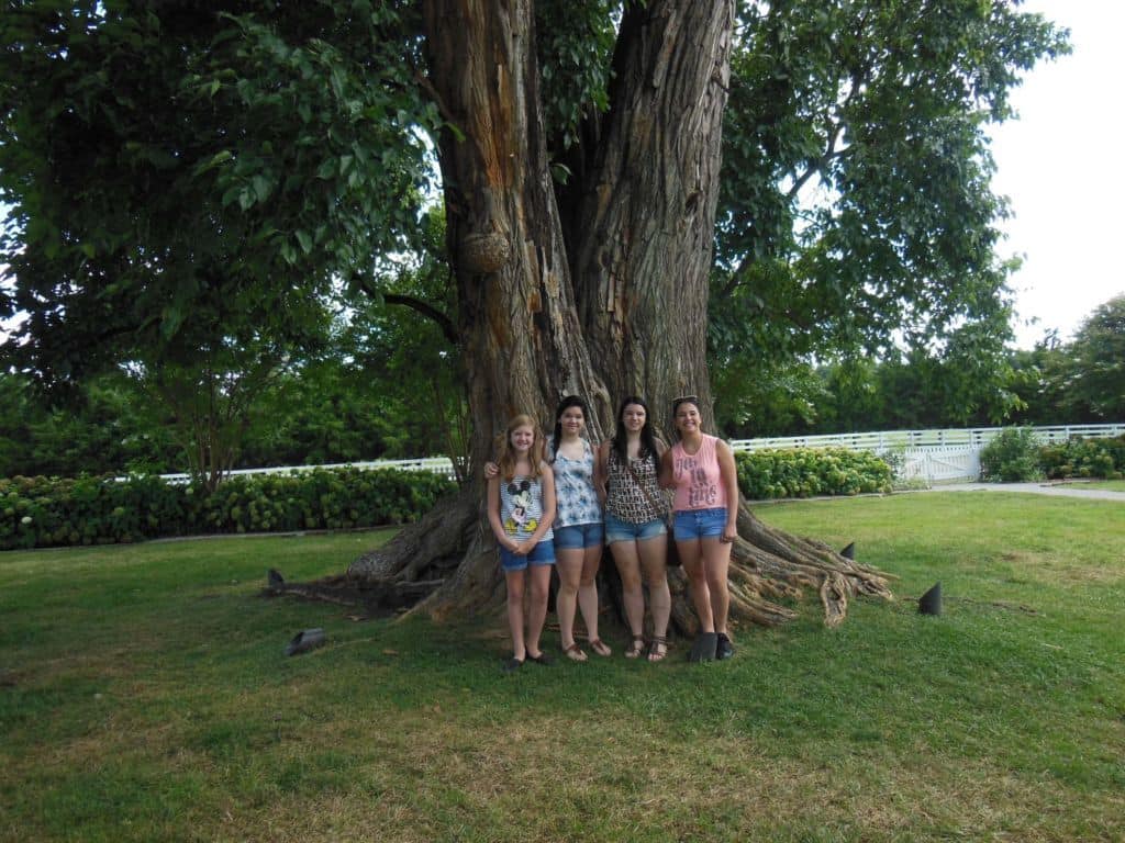 girls at the Carnton Plantation Wisdom Tree
