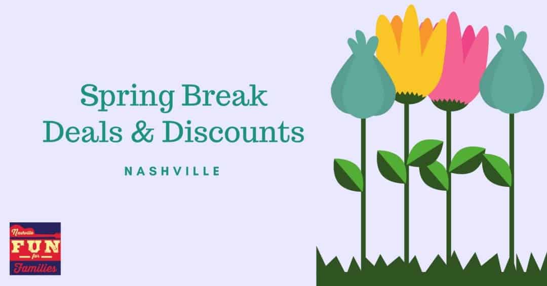 spring break deals and discounts - illustration of blue, yellow, and pink tulips