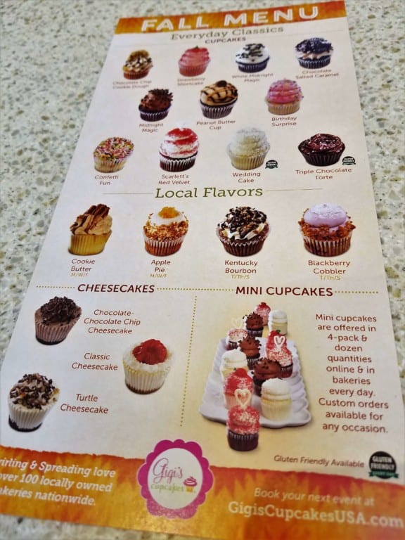 Restaurants in Opry Mills Mall - Gigi cupcakes fall menu