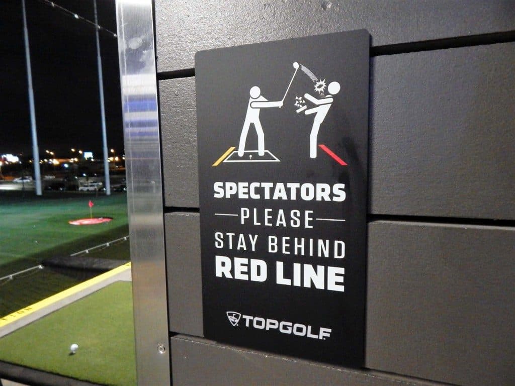 Topgolf Nashville - stay behind the red line