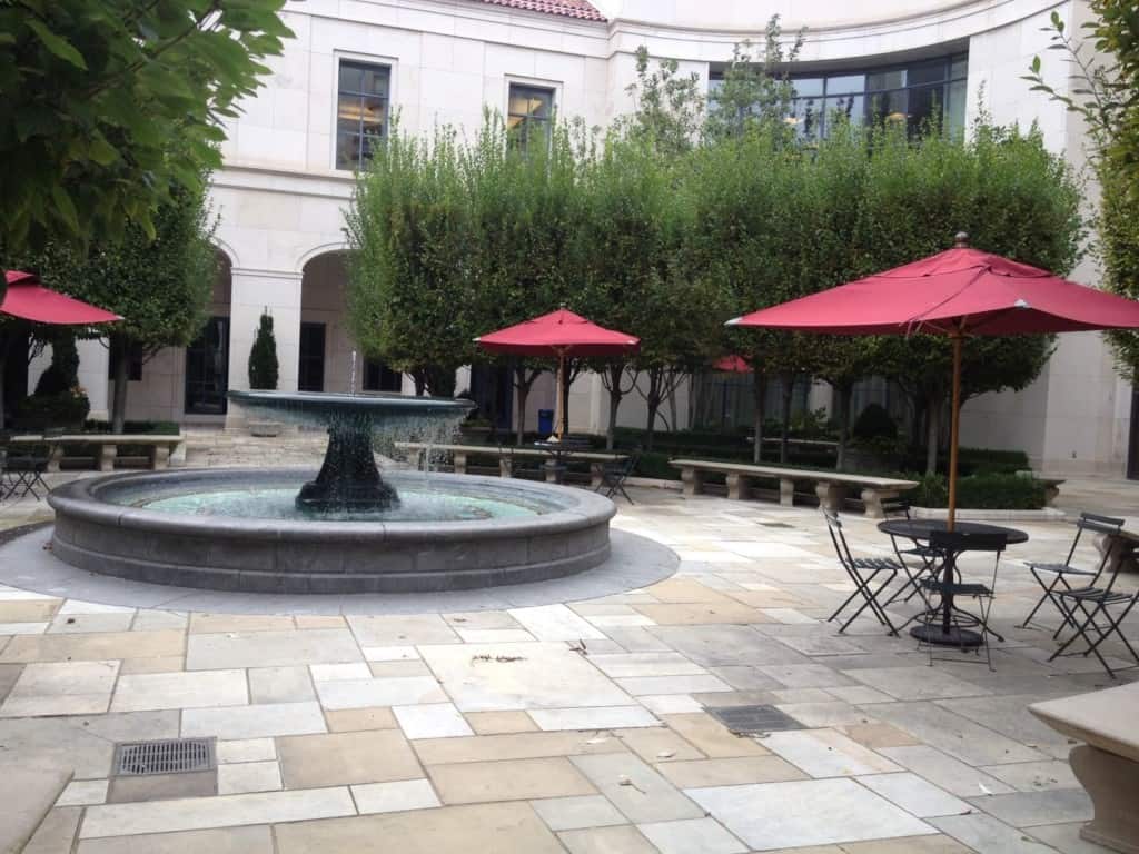 Downtown Nashville Library - Second floor  Courtyard and fountain