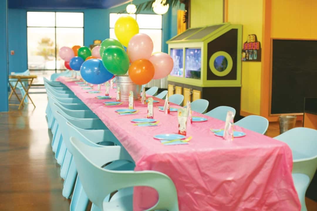 Goldfish Swim School - birthday party set up on a table