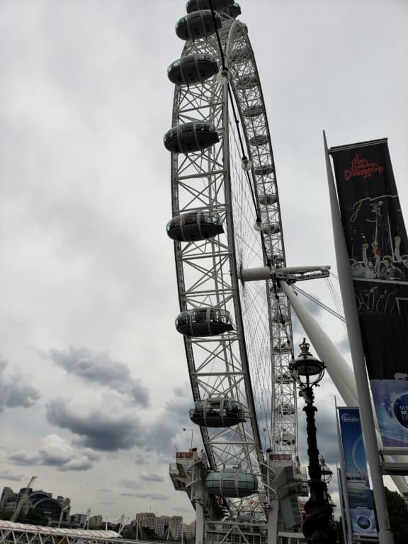 View of the London Eye from the side